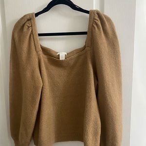 H&M Tan Puff Sleeve Blouse